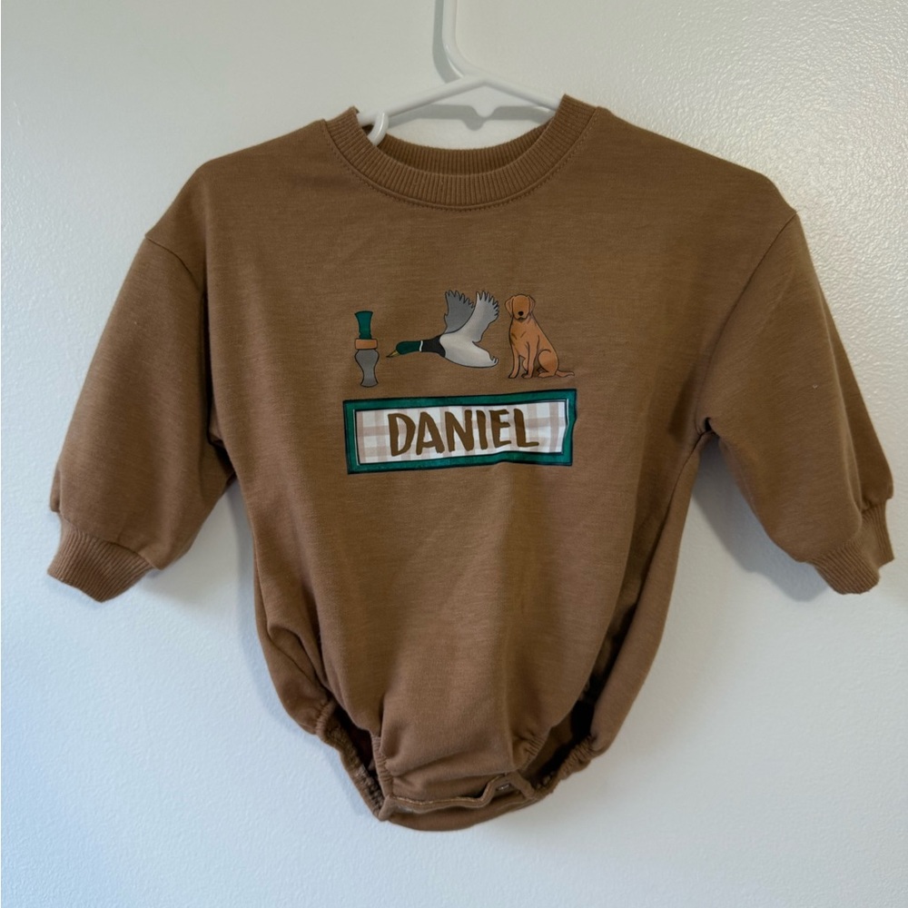 “Daniel” Duck Long Sleeve Bubble Romper